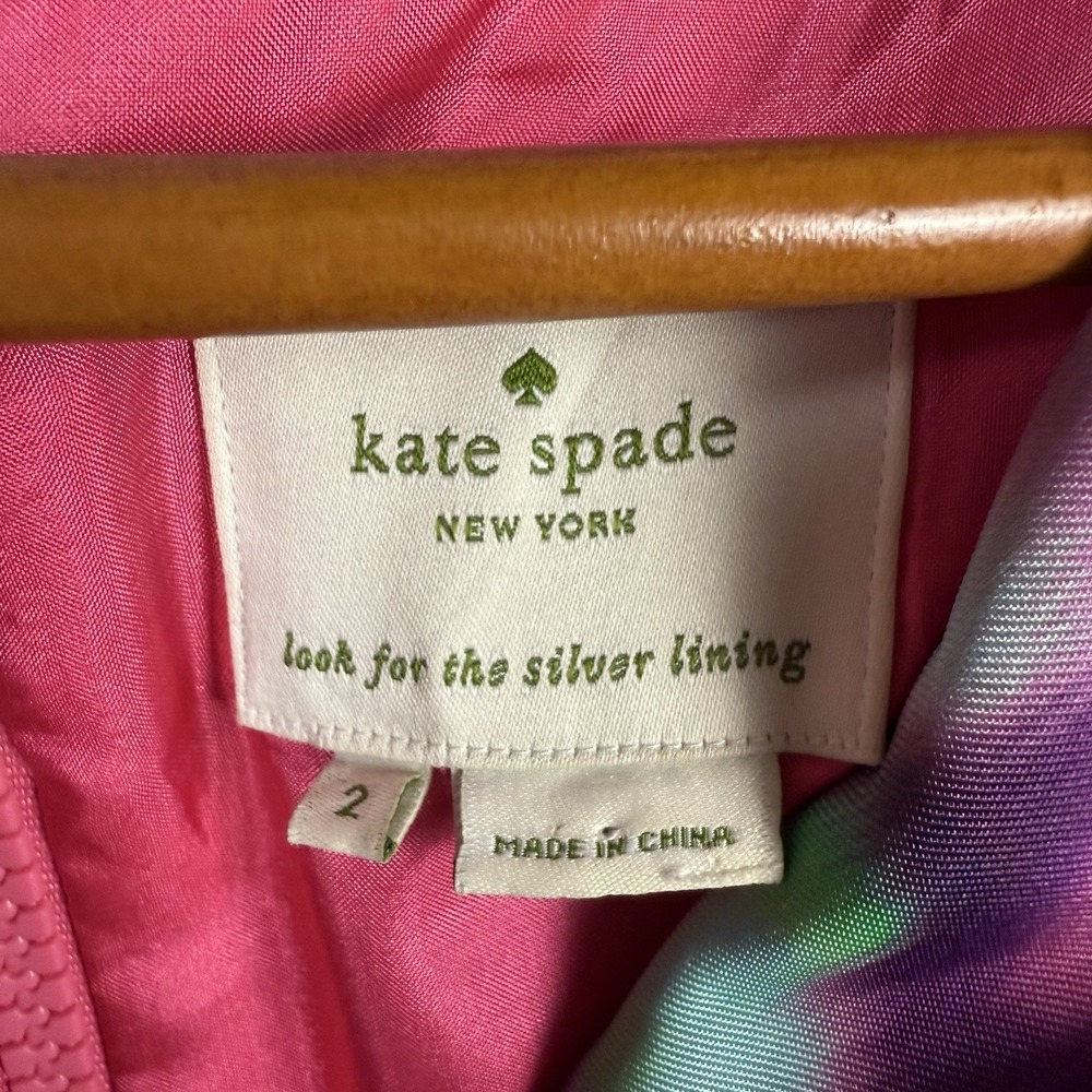 Kate Spade Shift Dress Pink Watercolor Print-V Neck-Sleeveless 2 Designer Preppy - Picture 2 of 7
